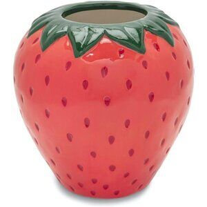 ban.do Vintage Inspired Strawberry Vase, Decorative Ceramic Vase, Large Flower